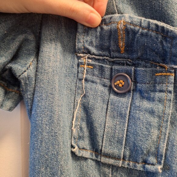 Landlubber 1970s Vintage Zip Front Denim Romper - Picture 8 of 9